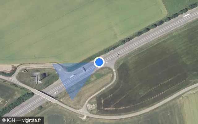 Vue satellite de l'emplacement du radar discriminant à Urville
