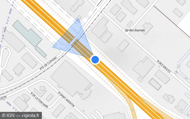 Vue plan de l'emplacement du radar discriminant à Pont-Sainte-Marie