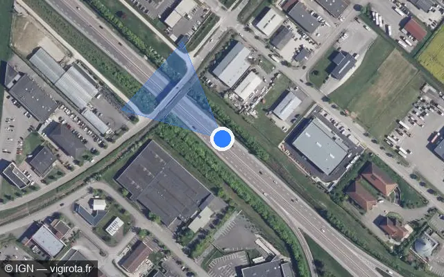 Vue satellite de l'emplacement du radar discriminant à Pont-Sainte-Marie