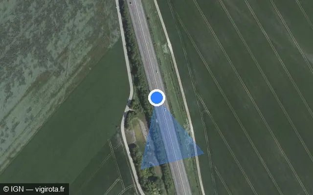Vue satellite de l'emplacement du radar discriminant à Vailly