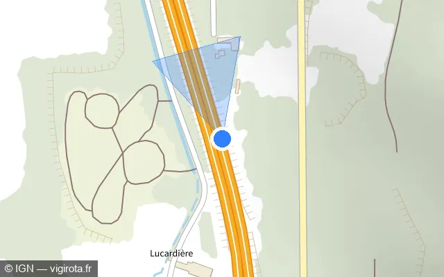 Vue plan de l'emplacement du radar discriminant à Montrevel