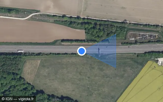 Vue satellite de l'emplacement du radar discriminant à Messon