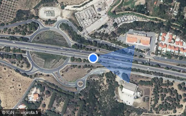 Vue satellite de l'emplacement du radar discriminant à Villelongue-de-la-Salanque