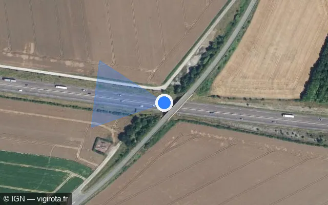 Vue satellite de l'emplacement du radar discriminant à Blangy-Tronville