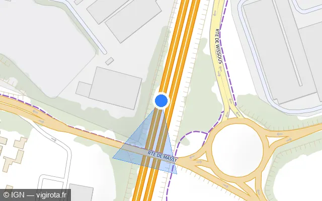 Vue plan de l'emplacement du radar discriminant à Chilly-Mazarin