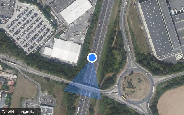 Vue satellite de l'emplacement du radar discriminant à Chilly-Mazarin