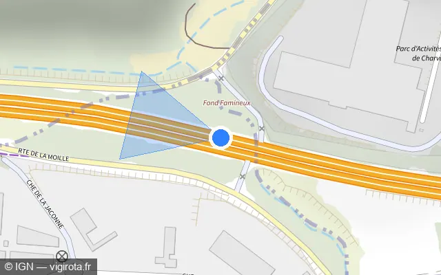 Vue plan de l'emplacement du radar discriminant à Chasse-sur-Rhône
