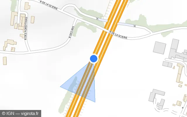Vue plan de l'emplacement du radar discriminant à Montbellet