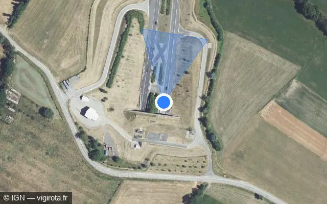 Vue satellite de l'emplacement du radar discriminant à Présilly