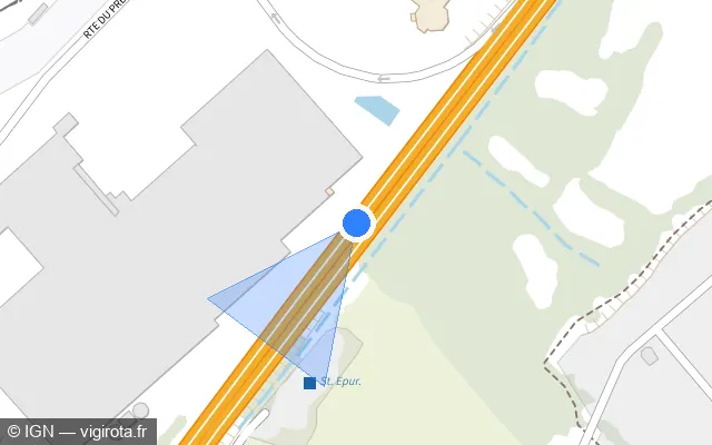 Vue plan de l'emplacement du radar discriminant à Saint-Julien