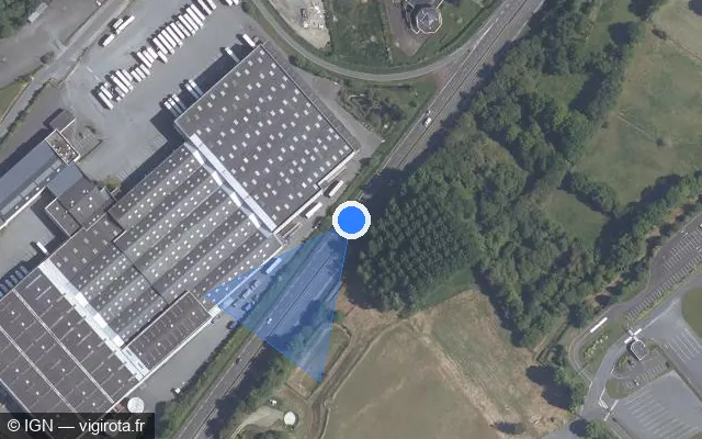 Vue satellite de l'emplacement du radar discriminant à Saint-Julien