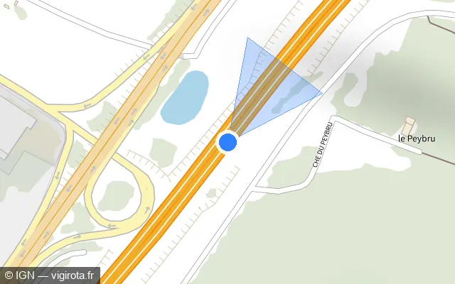 Vue plan de l'emplacement du radar discriminant à Neuvic