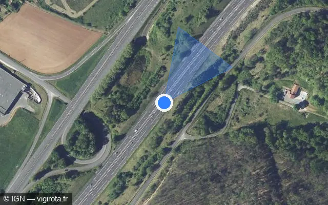 Vue satellite de l'emplacement du radar discriminant à Neuvic