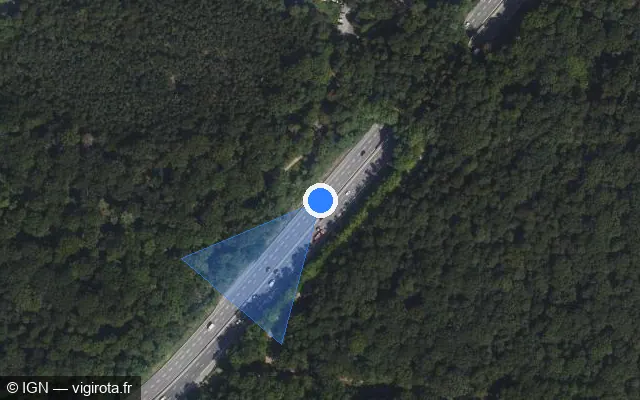 Vue satellite de l'emplacement du radar discriminant à Saint-Cyr-l'École