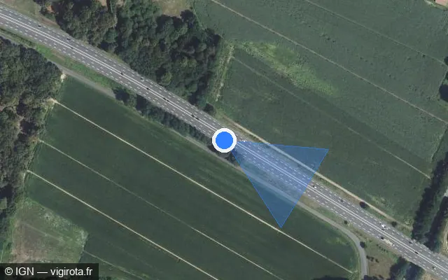 Vue satellite de l'emplacement du radar discriminant à Yzosse