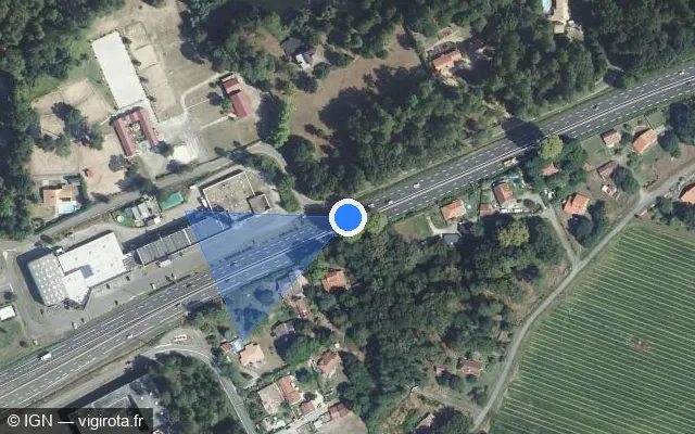 Vue satellite de l'emplacement du radar discriminant à Mées