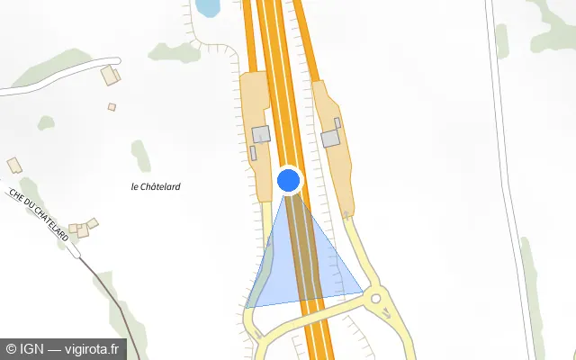 Vue plan de l'emplacement du radar discriminant à Copponex