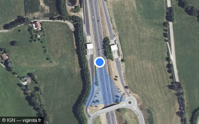 Vue satellite de l'emplacement du radar discriminant à Copponex