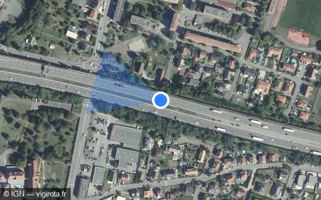 Vue satellite de l'emplacement du radar discriminant à Illzach