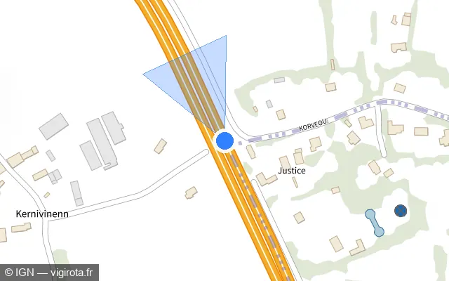 Vue plan de l'emplacement du radar discriminant à Saint-Laurent