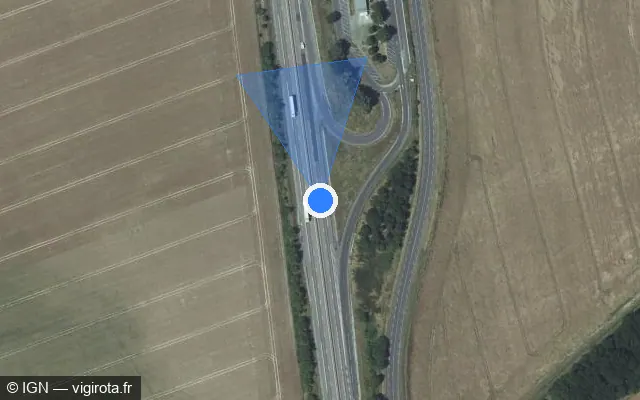 Vue satellite de l'emplacement du radar discriminant à Chavigny-Bailleul