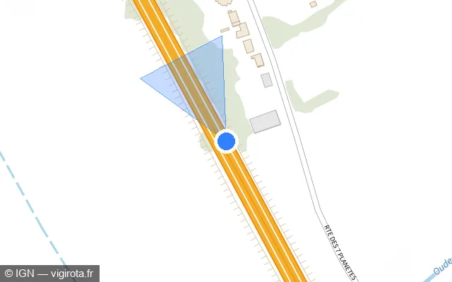 Vue plan de l'emplacement du radar discriminant à Bierne