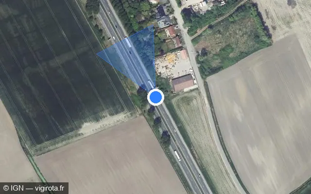 Vue satellite de l'emplacement du radar discriminant à Bierne