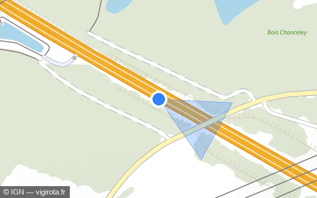 Vue plan de l'emplacement du radar discriminant à Foucherans