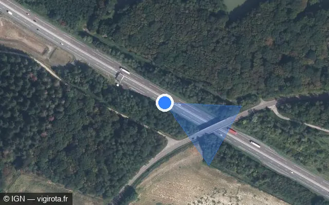 Vue satellite de l'emplacement du radar discriminant à Foucherans