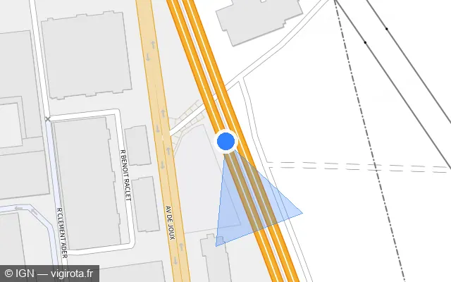 Vue plan de l'emplacement du radar discriminant à Beauregard