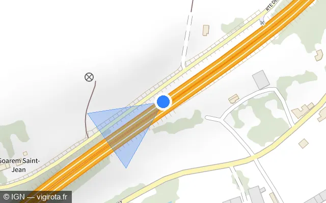 Vue plan de l'emplacement du radar discriminant à Quimper