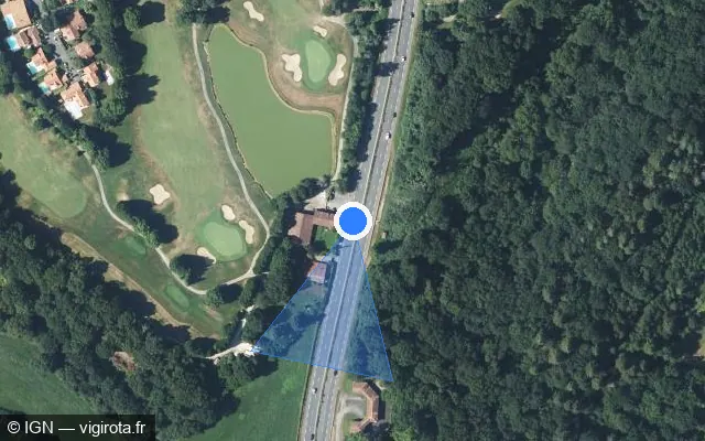 Vue satellite de l'emplacement du radar discriminant à Bassussarry