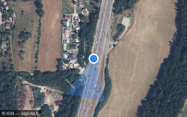 Vue satellite de l'emplacement du radar discriminant à Voglans
