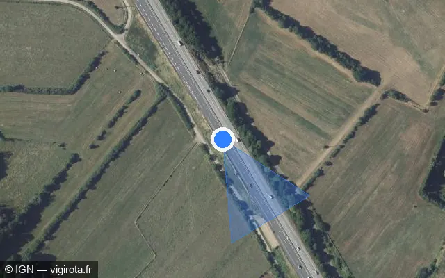 Vue satellite de l'emplacement du radar discriminant à Vincey