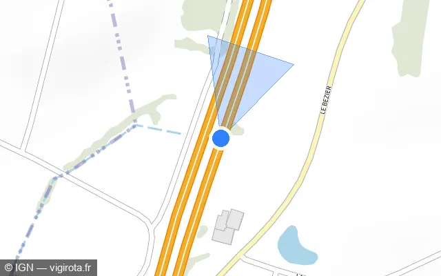 Vue plan de l'emplacement du radar discriminant à Poligné
