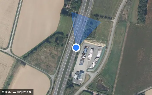 Vue satellite de l'emplacement du radar discriminant à Poligné