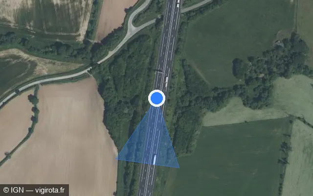 Vue satellite de l'emplacement du radar discriminant à Trémentines