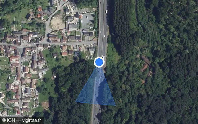 Vue satellite de l'emplacement du radar discriminant à Monchy-Saint-Éloi