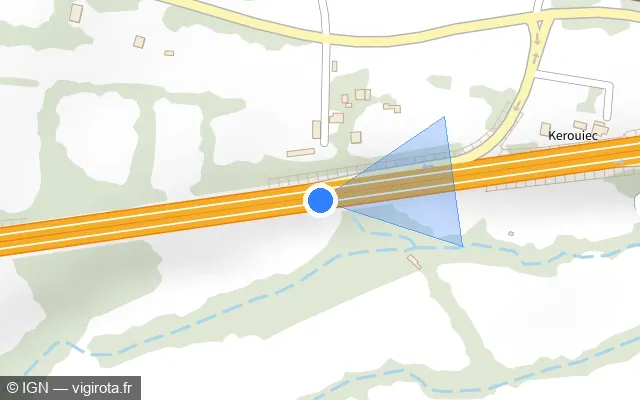 Vue plan de l'emplacement du radar discriminant à Belle-Isle-en-Terre