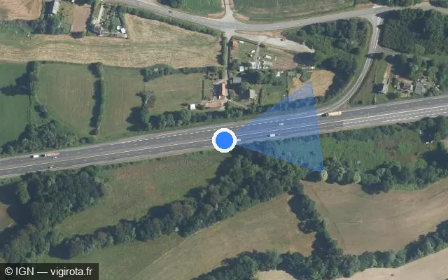 Vue satellite de l'emplacement du radar discriminant à Belle-Isle-en-Terre