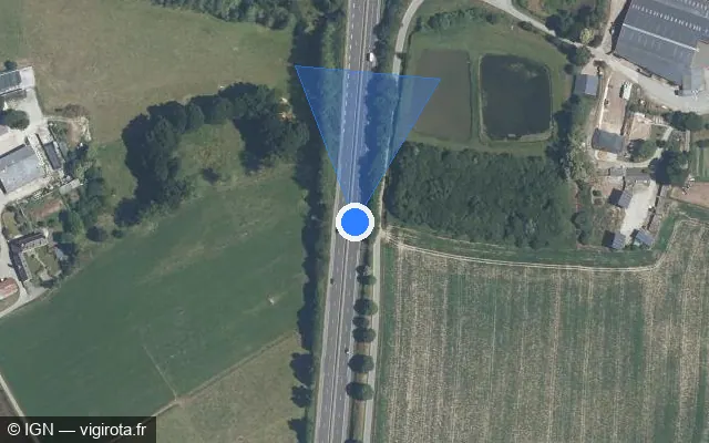 Vue satellite de l'emplacement du radar discriminant à Plouër-sur-Rance
