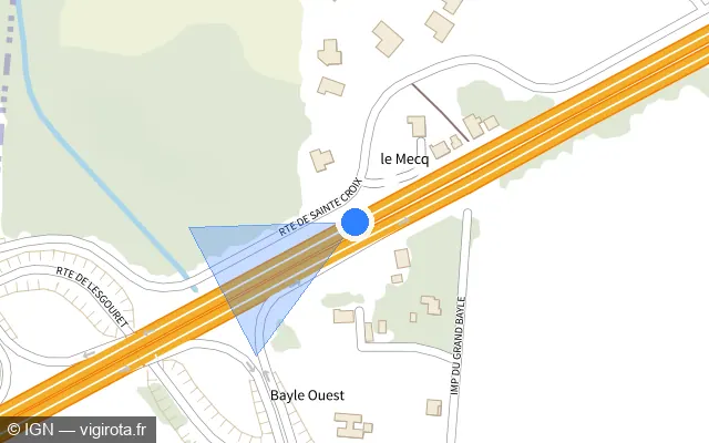 Vue plan de l'emplacement du radar discriminant à Meilhan