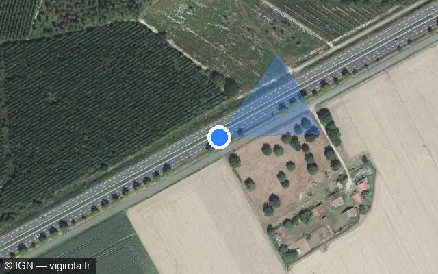 Vue satellite de l'emplacement du radar discriminant à Carcarès-Sainte-Croix