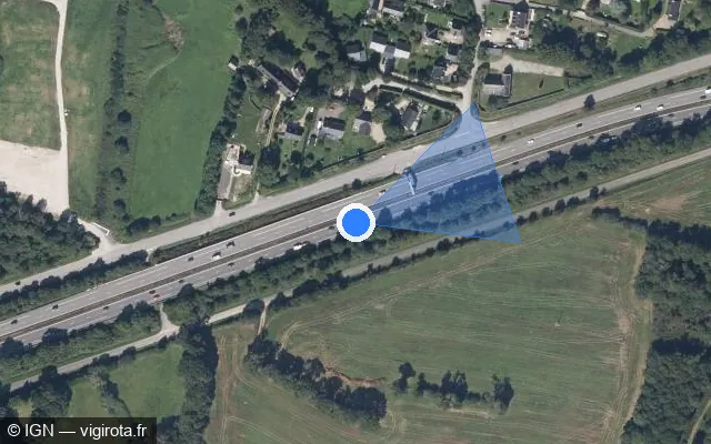 Vue satellite de l'emplacement du radar discriminant à Pluneret