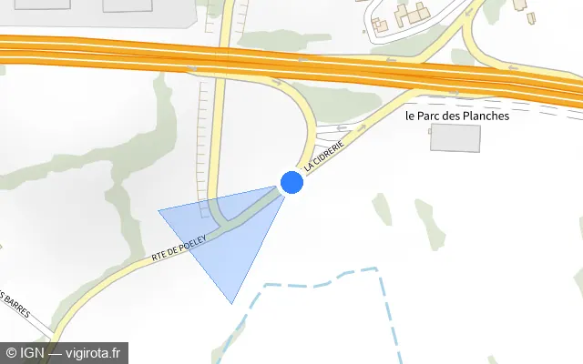 Vue plan de l'emplacement du radar discriminant à Le Mêle-sur-Sarthe