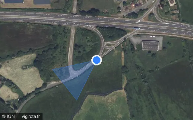 Vue satellite de l'emplacement du radar discriminant à Le Mêle-sur-Sarthe