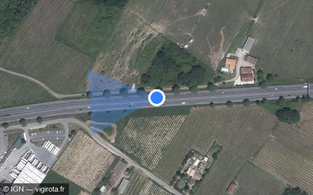 Vue satellite de l'emplacement du radar discriminant à Vayres