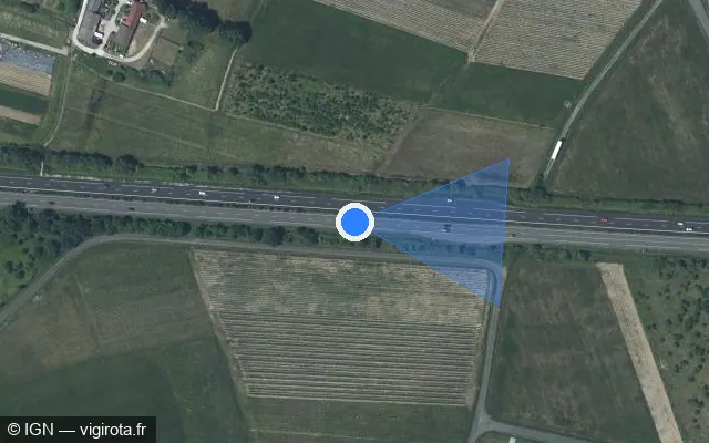 Vue satellite de l'emplacement du radar discriminant à Le Pallet