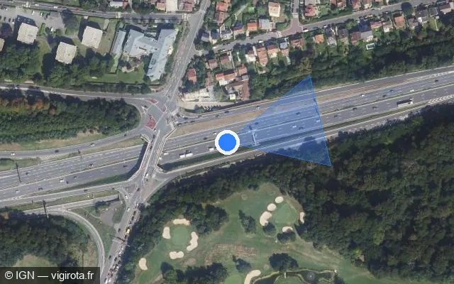 Vue satellite de l'emplacement du radar discriminant à Vaucresson