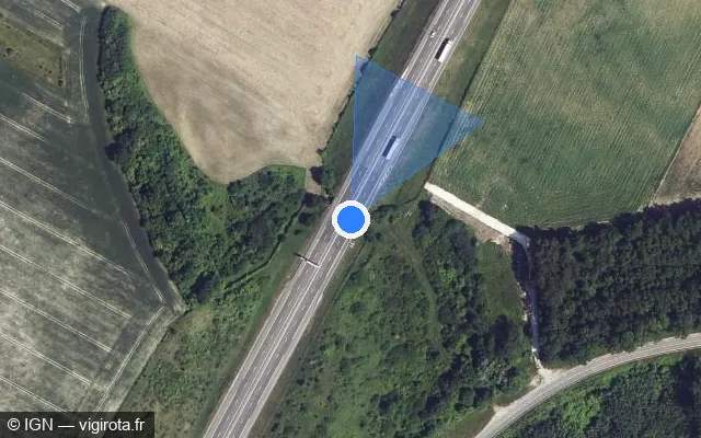 Vue satellite de l'emplacement du radar discriminant à Novy-Chevrières